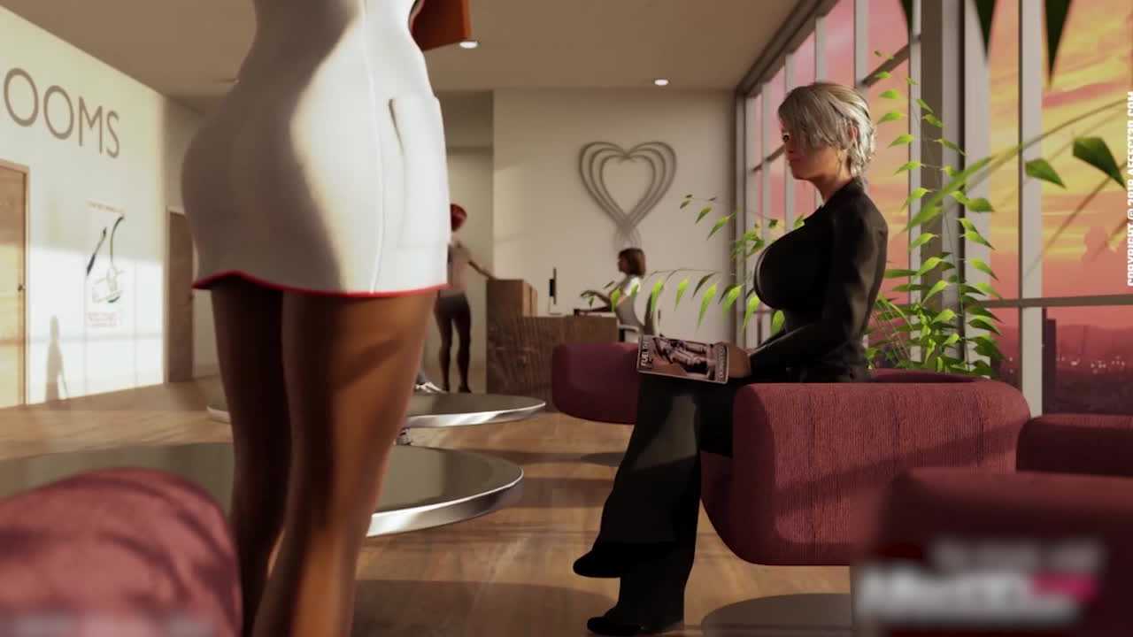 黑人護士在酷炫的 3D 動畫中幫助她的雙性人患者